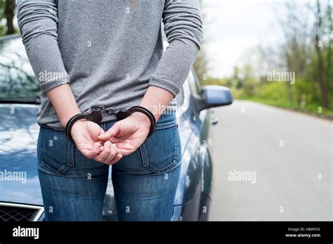 Photo Of Women Handcuffed Criminal Police Stock Photo Alamy