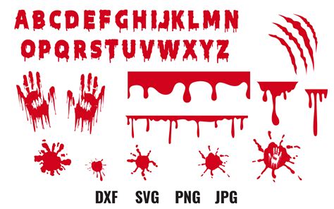 Blood Dripping Halloween Alphabet Blood Graphic By Army Custom