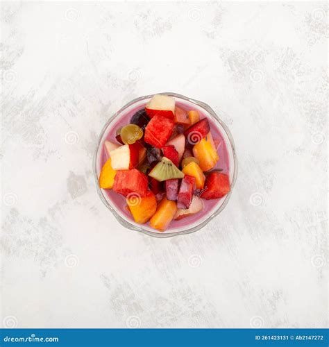 Fruit Salad with Yogurt, Top View. Es Campur or Sop Buah Stock Image ...