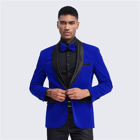 Black And Blue Prom Tuxedos