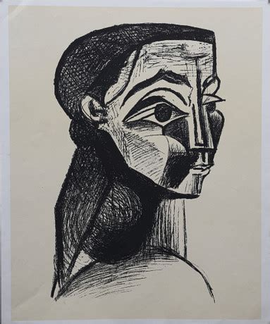 Pablo Picasso Efter Kvinnoportr Tt Ii Konst Grafik Auctionet