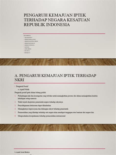 Pengaruh Kemajuan Iptek Terhadap Negara Kesatuan Republik Indonesia Pdf