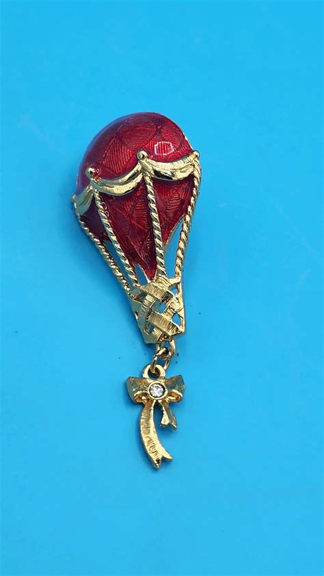 Vintage AVON Red Hot Air Balloon Pin Etsy
