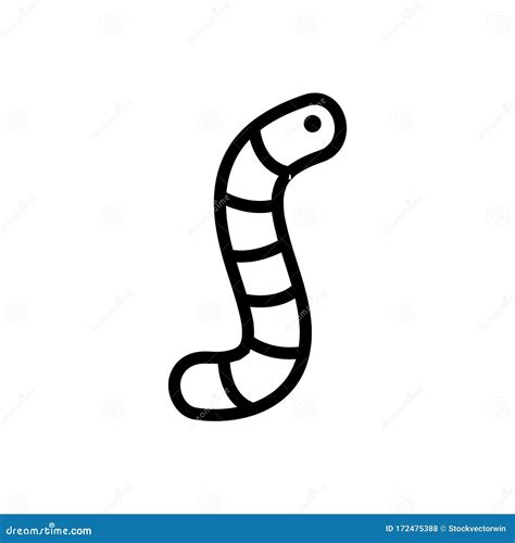 Worm Icon Vector Isolated Contour Symbol Illustration Stock Vector