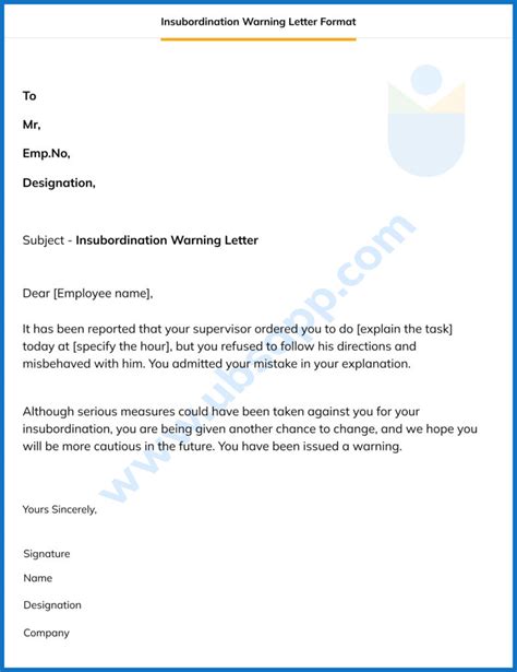 Insubordination Warning Letter Know How To Write One