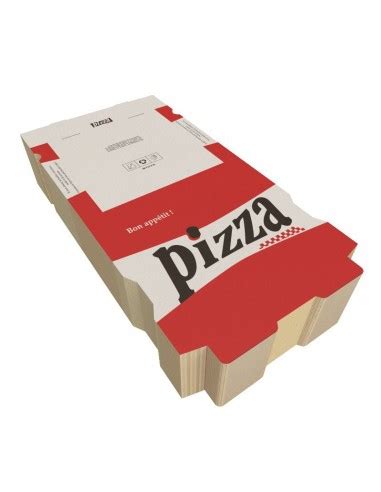 Bo Te Pizza Rouge Et Blanche Red City En Carton Kraft Hauteur Cm