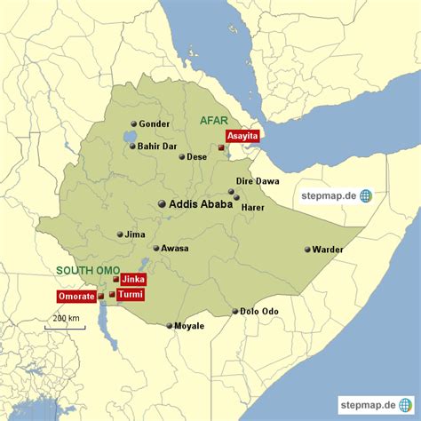 Stepmap Ethiopia Landkarte F R Afrika