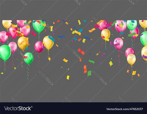 Happy birthday horizontal celebrate with balloons Vector Image