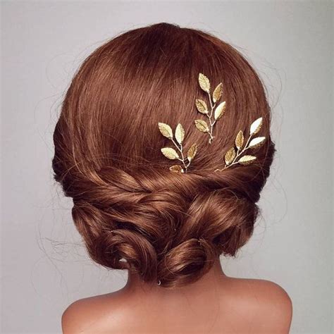 Bridal Headpiece Gold Bridal Hair Vine Gold Leaf Hair Comb Gold Hair