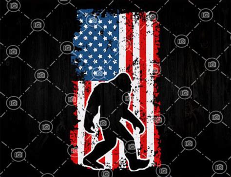 Bigfoot American Flag Svg