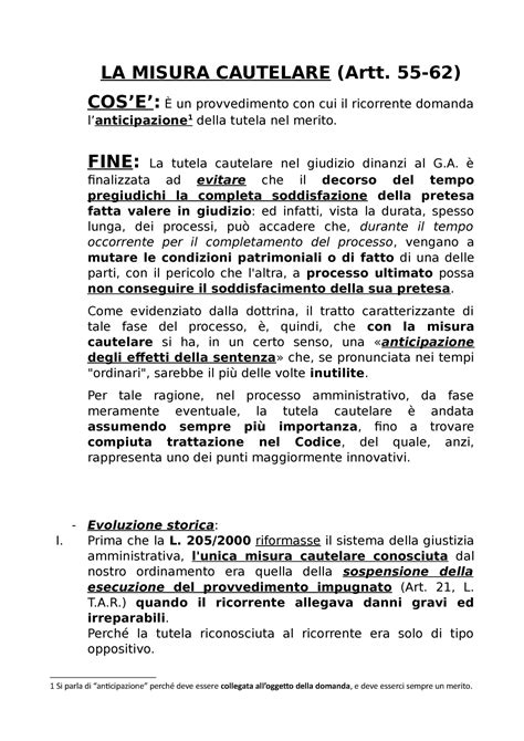 La Misura Cautelare Nel Processo Amministrativo La Misura Cautelare