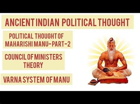 Political Thought Of Maharishi Manu Ancient Indian Political Thought