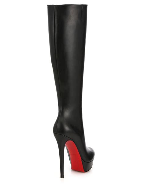 Christian louboutin Bianca Leather Knee-high Boots in Black | Lyst