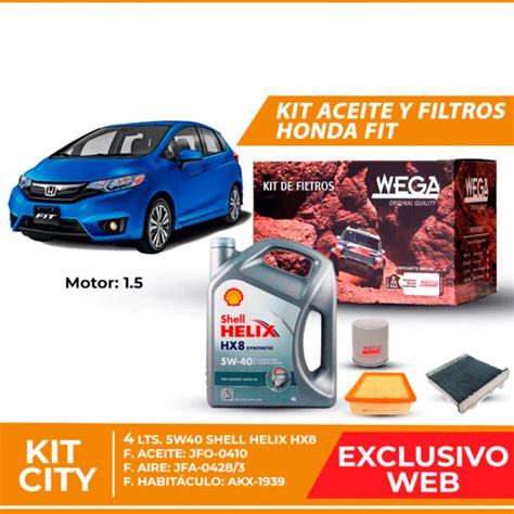 Kit Cambio De Aceite Y Filtros Para Honda Fit Lubritodo