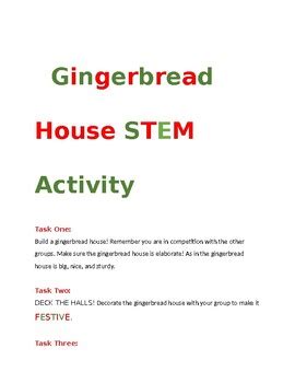 GINGERBREAD HOUSE STEM ACTIVITY By Morgan Miller TpT