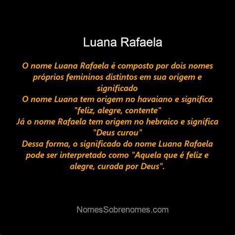 Qual O Significado Do Nome Luana Rafaela