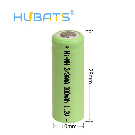 2 3AAA 300mAh 1 2v 28mm Height Ni MH Ni CD Flat Top Rechargeable