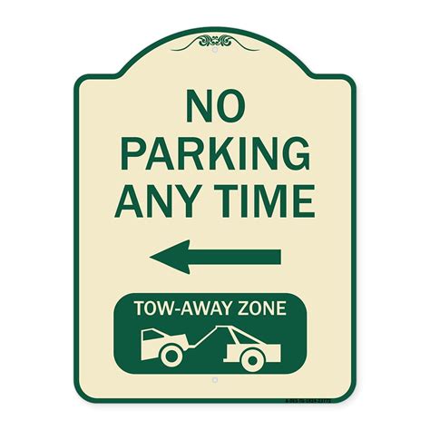 Signmission Designer Series Sign No Parking Anytime Tow Away Zone