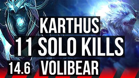 KARTHUS Vs VOLIBEAR TOP 11 Solo Kills 300 Games KR Master 14