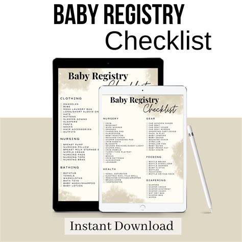 Baby Registry Checklist Printable Newborn Baby Registry Checklist