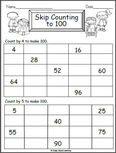 Math Worksheet Counting By 4s And 5s Artofit