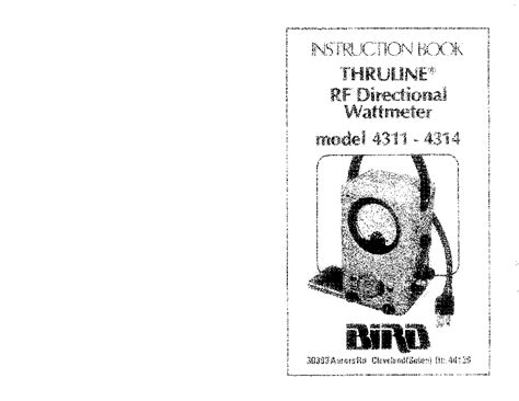 bird   rf wattmeter sm service manual  schematics