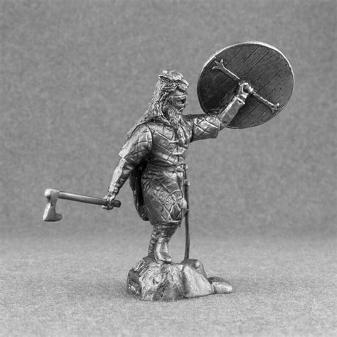 Viking Figurine Ulfhednar With Ax And Shield Tin Scale Toys 54 Etsy