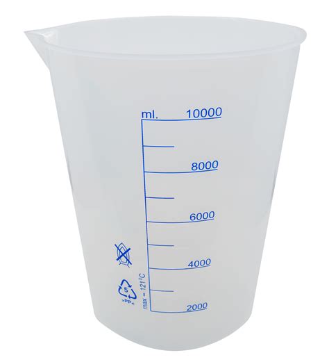 10000ml Beaker Low Form Polypropylene Plastic Blue Screen Printed