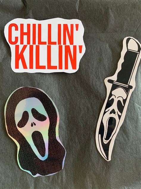 Scream Ghostface Sticker Pack Gloss Vinyl Paper Holographic Etsy