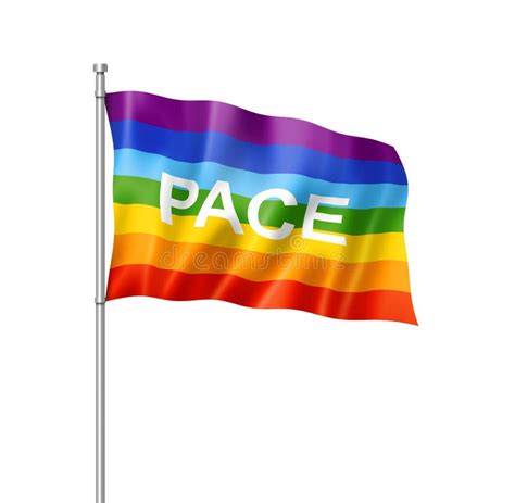 Rainbow Peace Pace Flag Isolated On White Stock Illustration