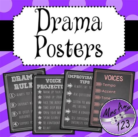 Drama Posters Rules Tips And More Mrs Amy123 Teaching Drama Drama Teacher Resources Drama