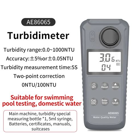 Portable Turbidimeter AE86065 Digital Turbidity Meter Tester Range 0 00