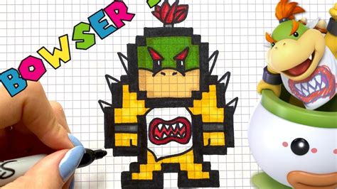 TUTO DESSIN BOWSER JUNIOR PIXEL ART MARIO YouTube