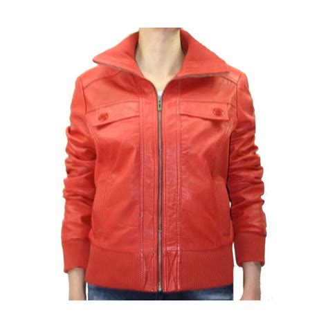 blouson femme cuir agneau rouge modèle Dika haut de gamme blouson cuir