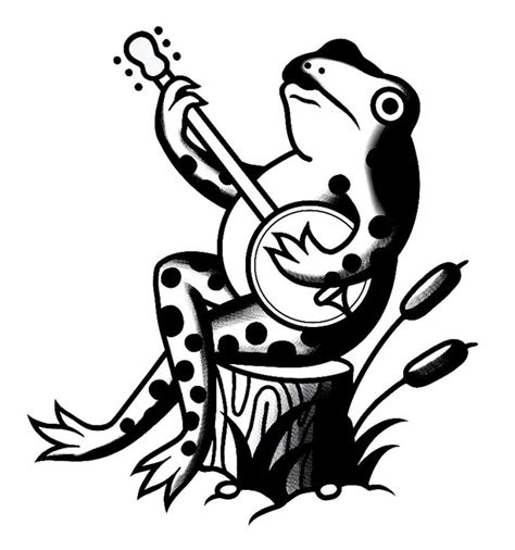 Frog Playing Guitar Drawing