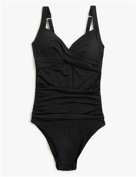 Tummy Control Padded Ruched Plunge Swimsuit Marks And Spencer Philippines