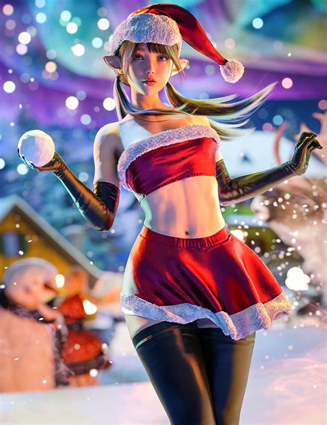 Dforce Christmas Isabella Crop Top Outfit For Genesis And Genesis