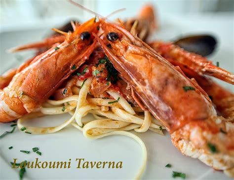 The Taste Of Greece Greek Style Pasta With Shrimpsmakaronada Me Garides