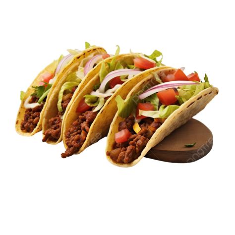 Tacos Mexicanos De Carne Con Verduras Png Dibujos Tacos Alimento