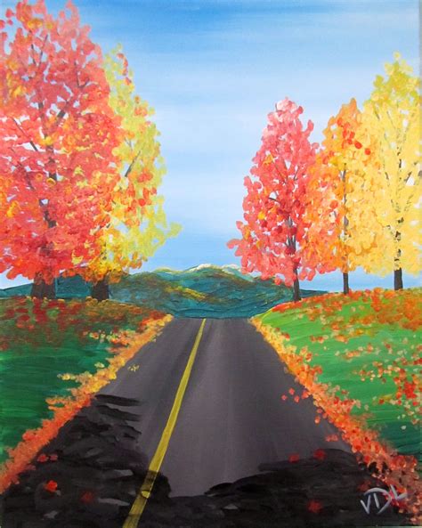 Acrylic Canvas - Afternoon Drive in New England - Source: Painting with