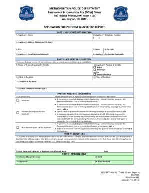 Fillable Online Mpdc Dc FOIA Request Metropolitan Police Department