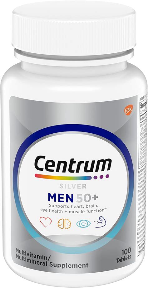 Centrum Silver Multivitamin For Men 50 Plus Multimineral Supplement Vitamin D3 B