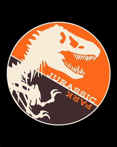 Jurassic Park Classic Dinosaur Emblem Long Sleeve Digital Art By Xuan