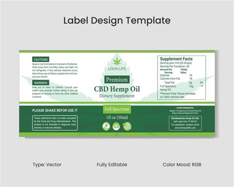 Cbd Label Design Template Hemp Oil Label Design And Product Packaging