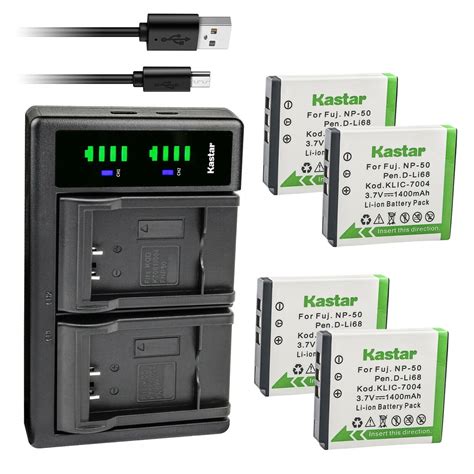 Kastar 4 Pack SX 50 Battery And LTD2 USB Charger Replacement For SiOnyx