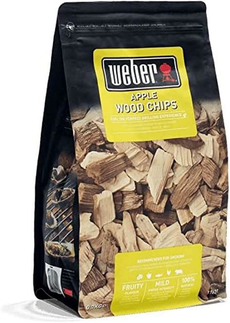 Weber Apple Wood Chips Hardwood Cooking Pellets 0 7 Kg BBQ Smoker