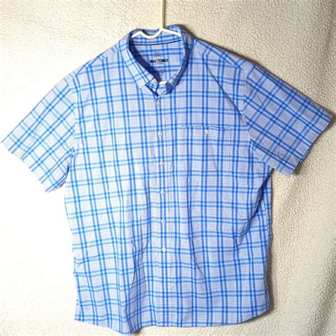 Croft And Barrow Shirts Mens Xxl Croft Barrow Slim Fit Blue Checkered