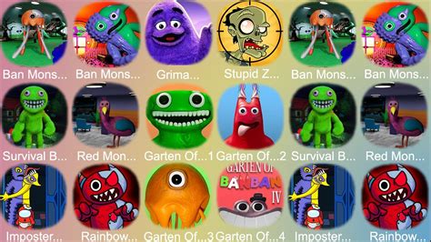 Ban Monster Grimace Monster Stupid Zombies Garten Of Banban Rainbow