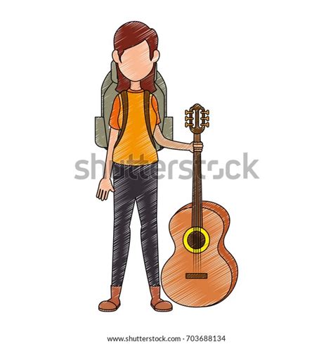 Backpacker Faceless Cartoon Stock Vector Royalty Free