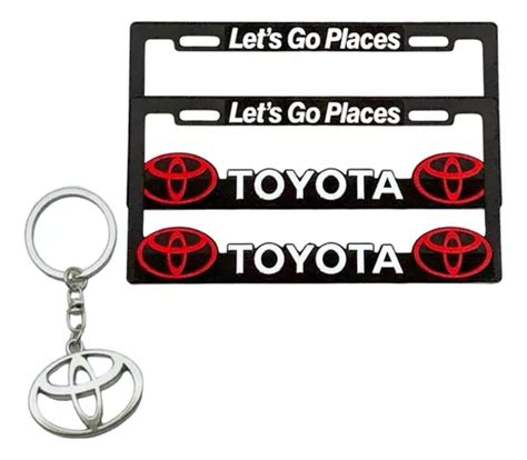 Par De Porta Placas Premium Toyota Con Llavero Metálico Meses sin interés